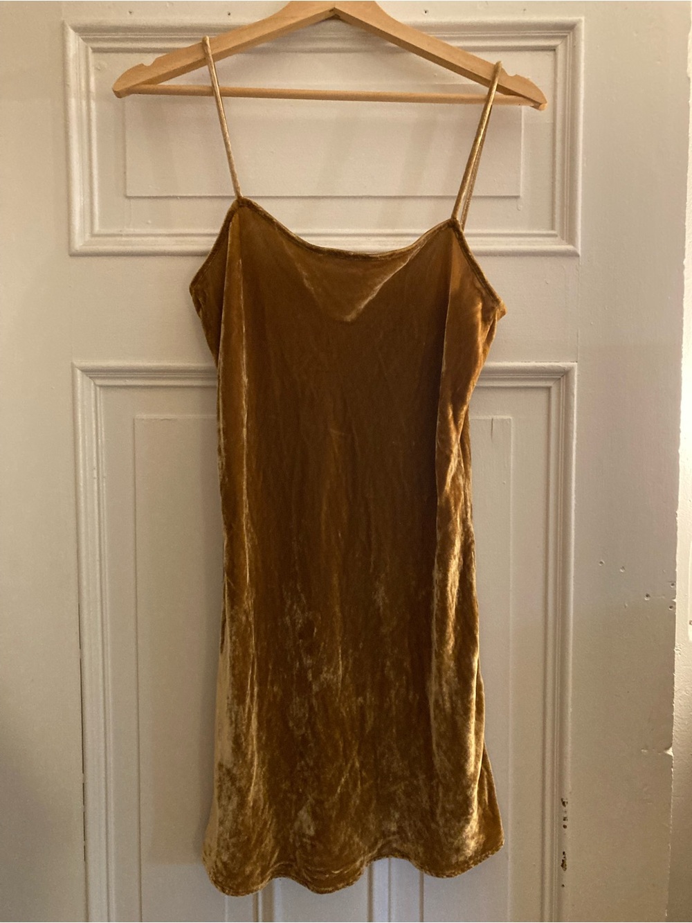 Reformation Velvet Slip Dress in Gold